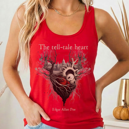 Tank Top Solid Red / XS The Tell Tale Heart Poe Women's Racerback Tank Top The Mystic Eden