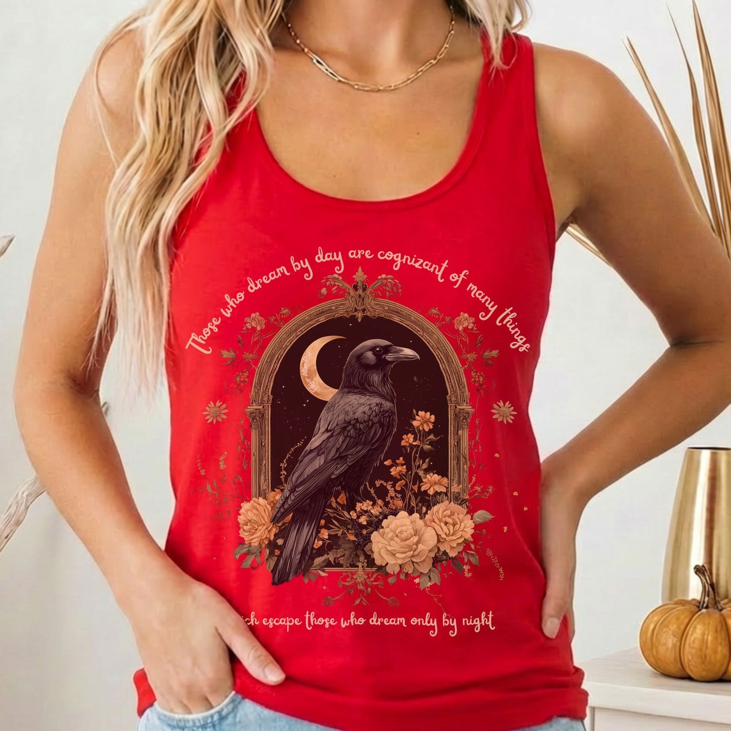 Tank Top Solid Red / XS Those Who Dream By Day Poe Women's Racerback Tank Top The Mystic Eden
