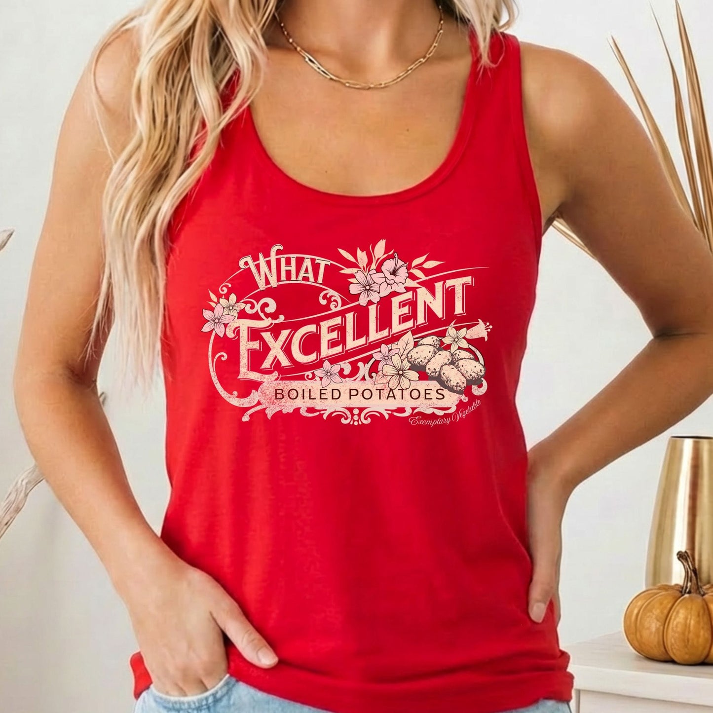 Tank Top Solid Red / XS What Excellent Boiled Potatoes Women's Racerback Tank Top The Mystic Eden