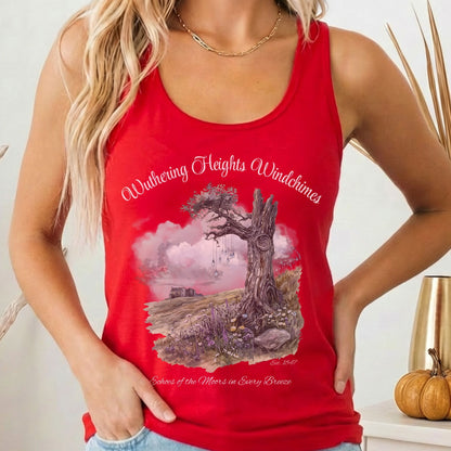 Tank Top Solid Red / XS Wuthering Heights Windchimes Women's Racerback Tank Top The Mystic Eden