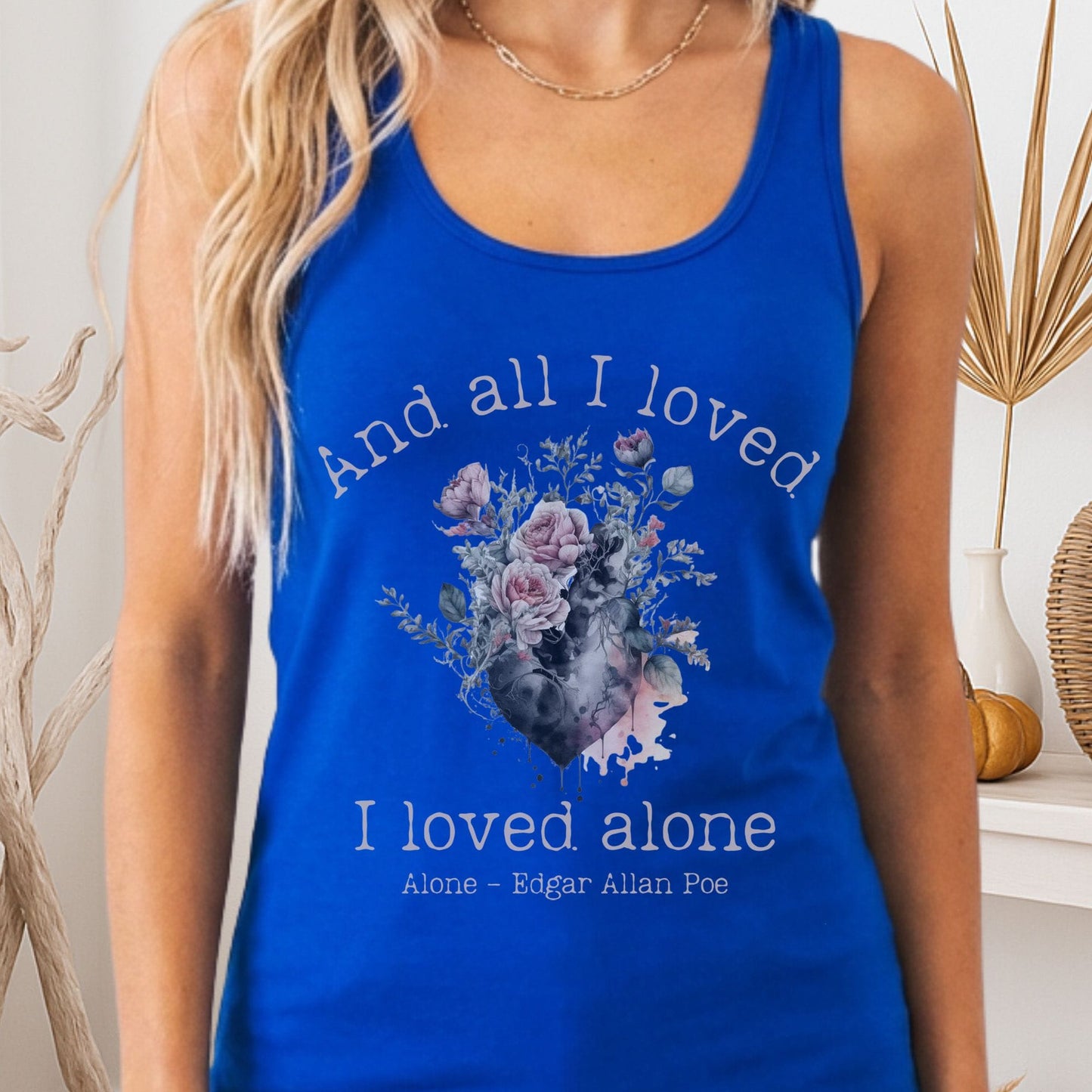 Tank Top Solid Royal / XS All I Loved I Loved Alone Poe Women's Racerback Tank Top The Mystic Eden