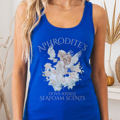 Tank Top Solid Royal / XS Aphrodite's Dove-Kissed Seafoam Scents Women's Racerback Tank Top The Mystic Eden