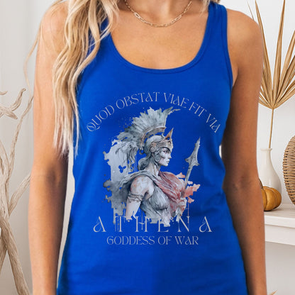 Tank Top Solid Royal / XS Athena Greek Mythology Women's Racerback Tank Top The Mystic Eden