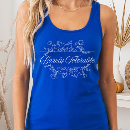 Tank Top Solid Royal / XS Barely Tolerable Jane Austen Women's Racerback Tank Top The Mystic Eden