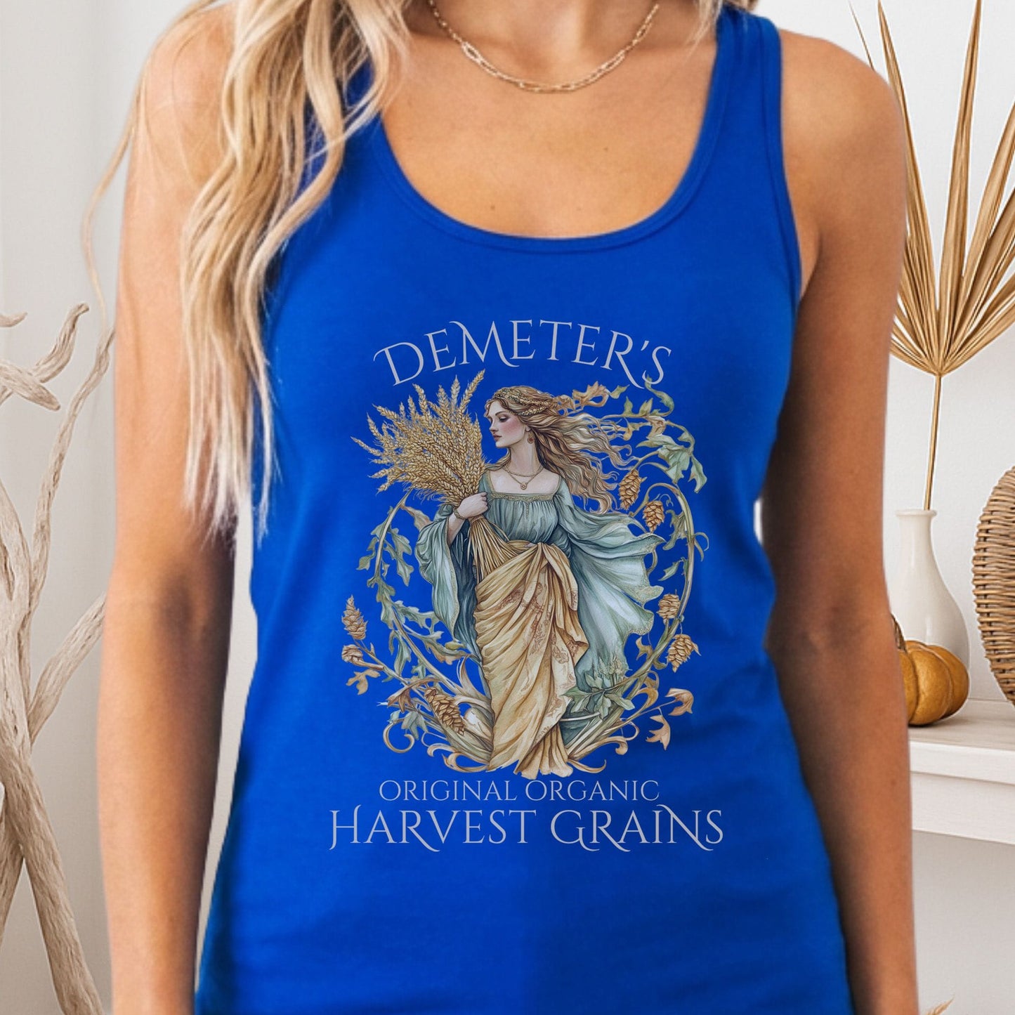 Tank Top Solid Royal / XS Demeter's Original Organic Harvest Grains Women's Racerback Tank Top The Mystic Eden