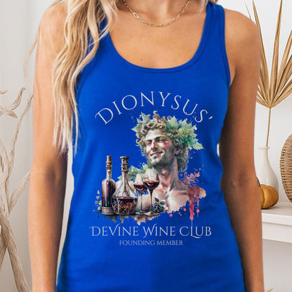 Tank Top Solid Royal / XS Dionysus' Divine Wine Club God of Wine Women's Lightweight Tank Top The Mystic Eden