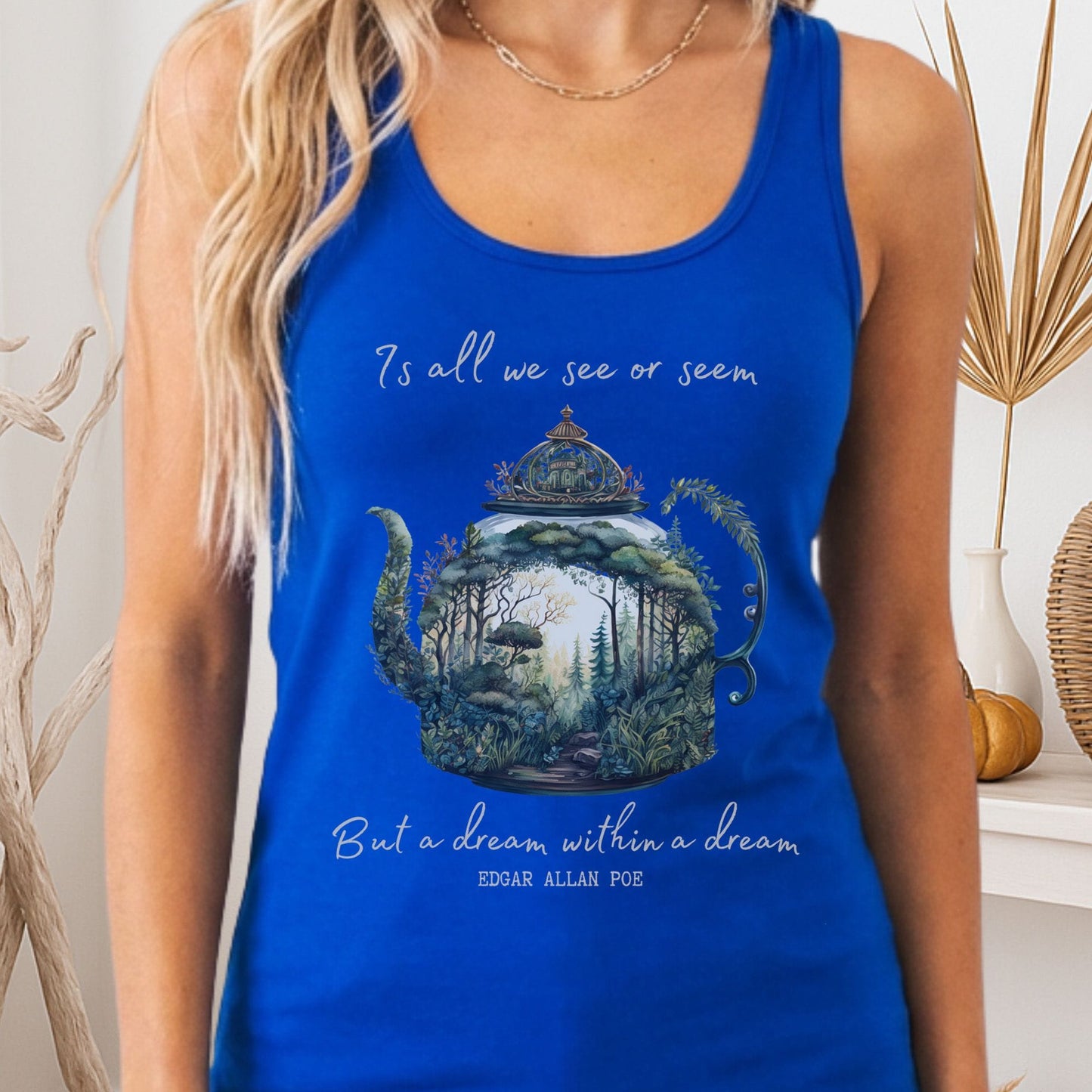 Tank Top Solid Royal / XS Dream Within A Dream Poe Women's Racerback Tank Top The Mystic Eden