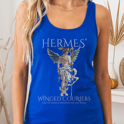 Tank Top Solid Royal / XS Hermes' Winged Couriers Women's Racerback Tank Top The Mystic Eden