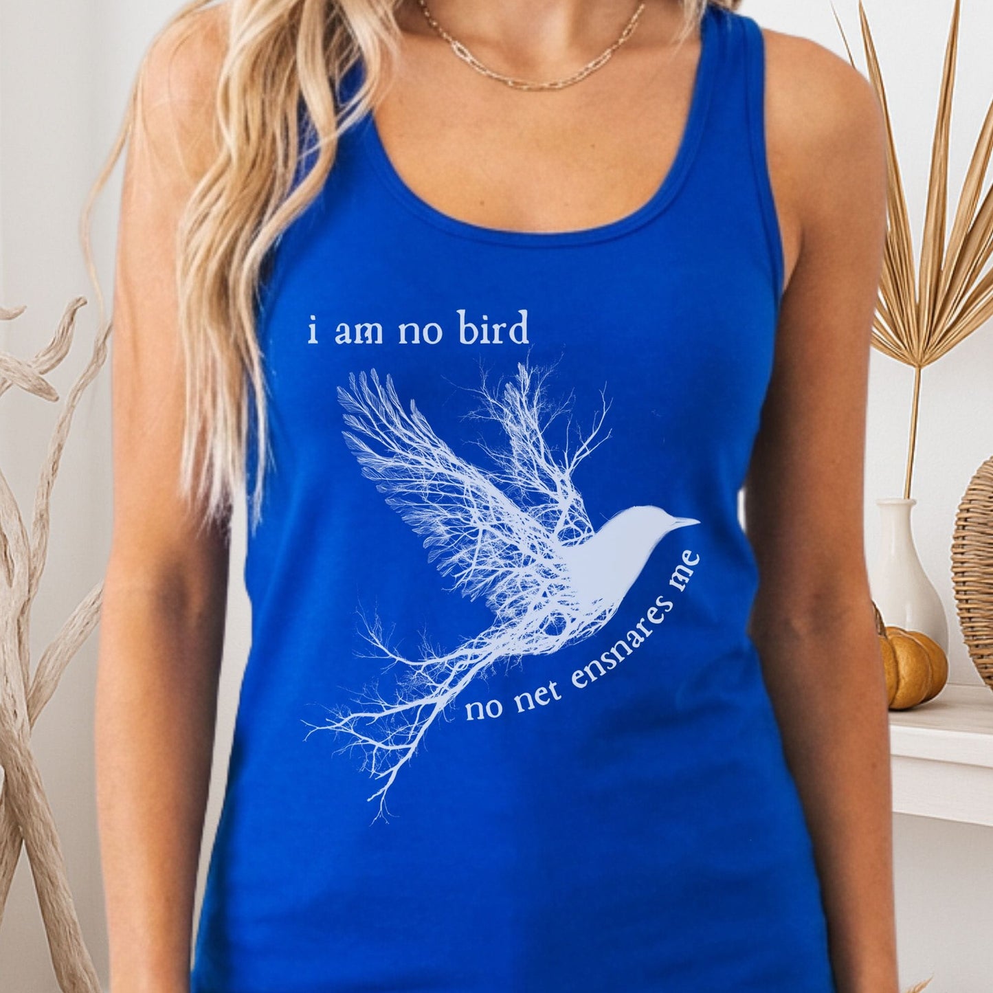 Tank Top Solid Royal / XS I am no bird Jane Eyre Charlotte Brontë Women's Racerback Tank Top The Mystic Eden