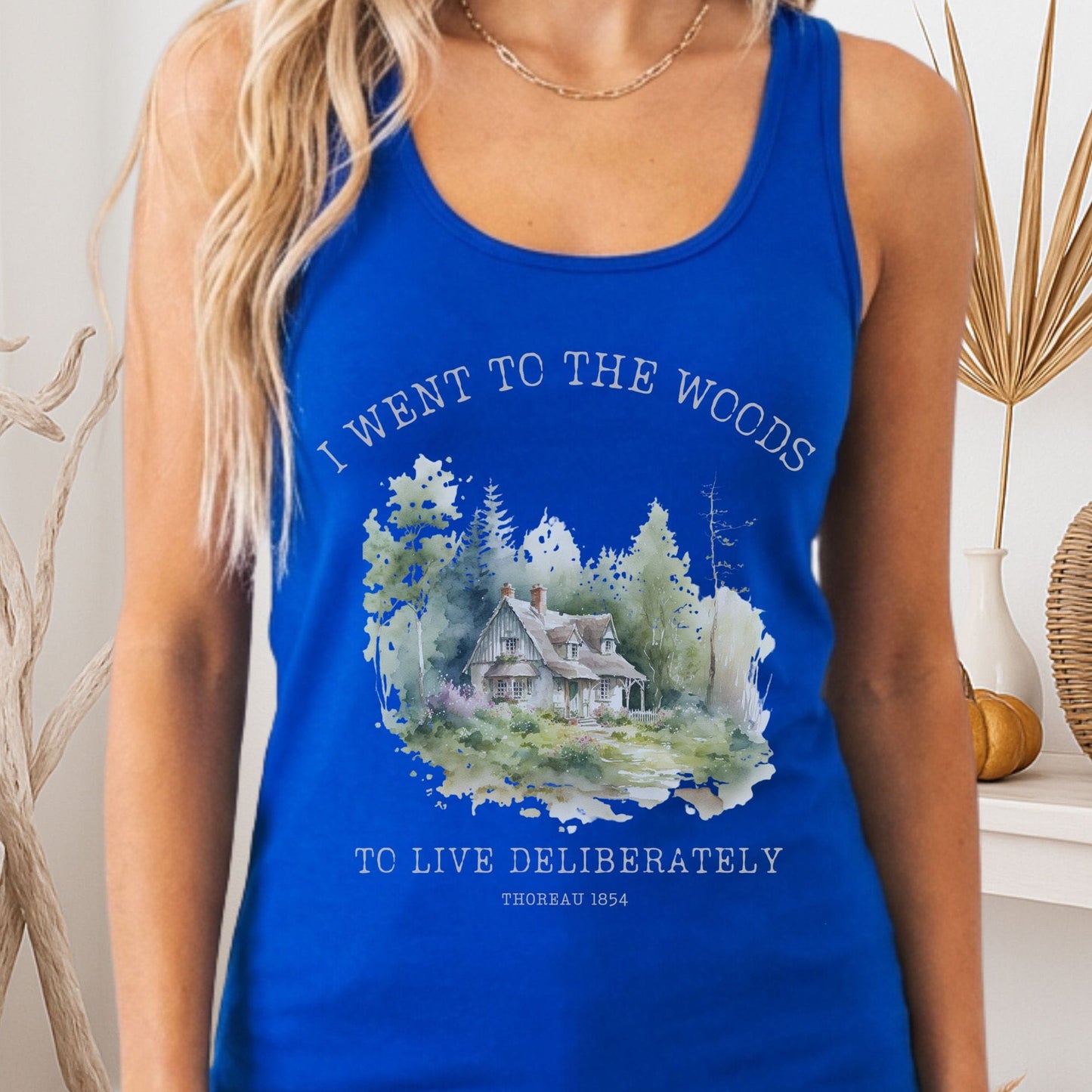 Tank Top Solid Royal / XS I Went To The Woods Thoreau Women's Racerback Lightweight Tank Top The Mystic Eden