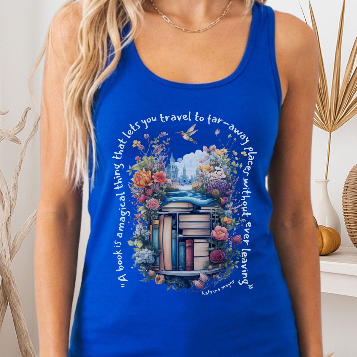 Tank Top Solid Royal / XS Magical Book Women's Racerback Lightweight Tank Top The Mystic Eden