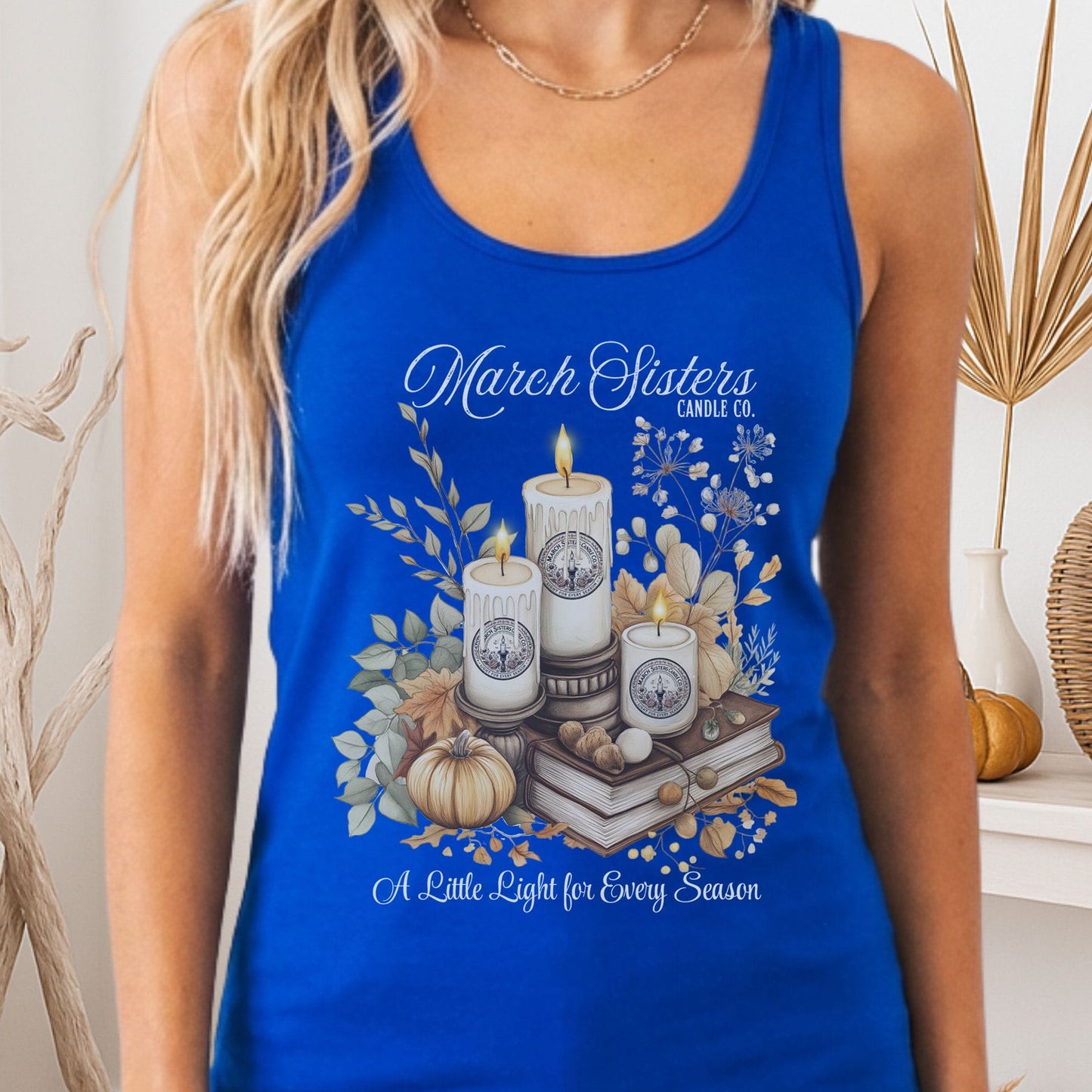 Tank Top Solid Royal / XS March Sisters Candle Co Little Women Racerback Women's Tank Top The Mystic Eden