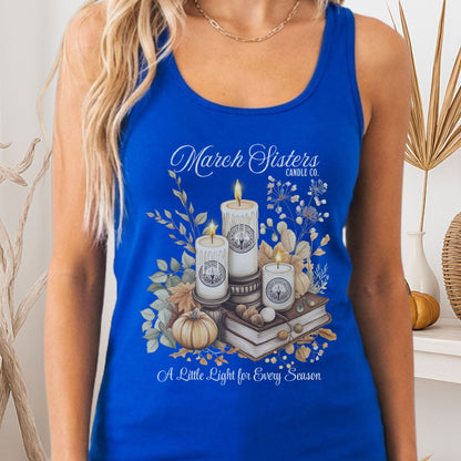 Tank Top Solid Royal / XS March Sisters Candle Co Little Women Racerback Women's Tank Top The Mystic Eden