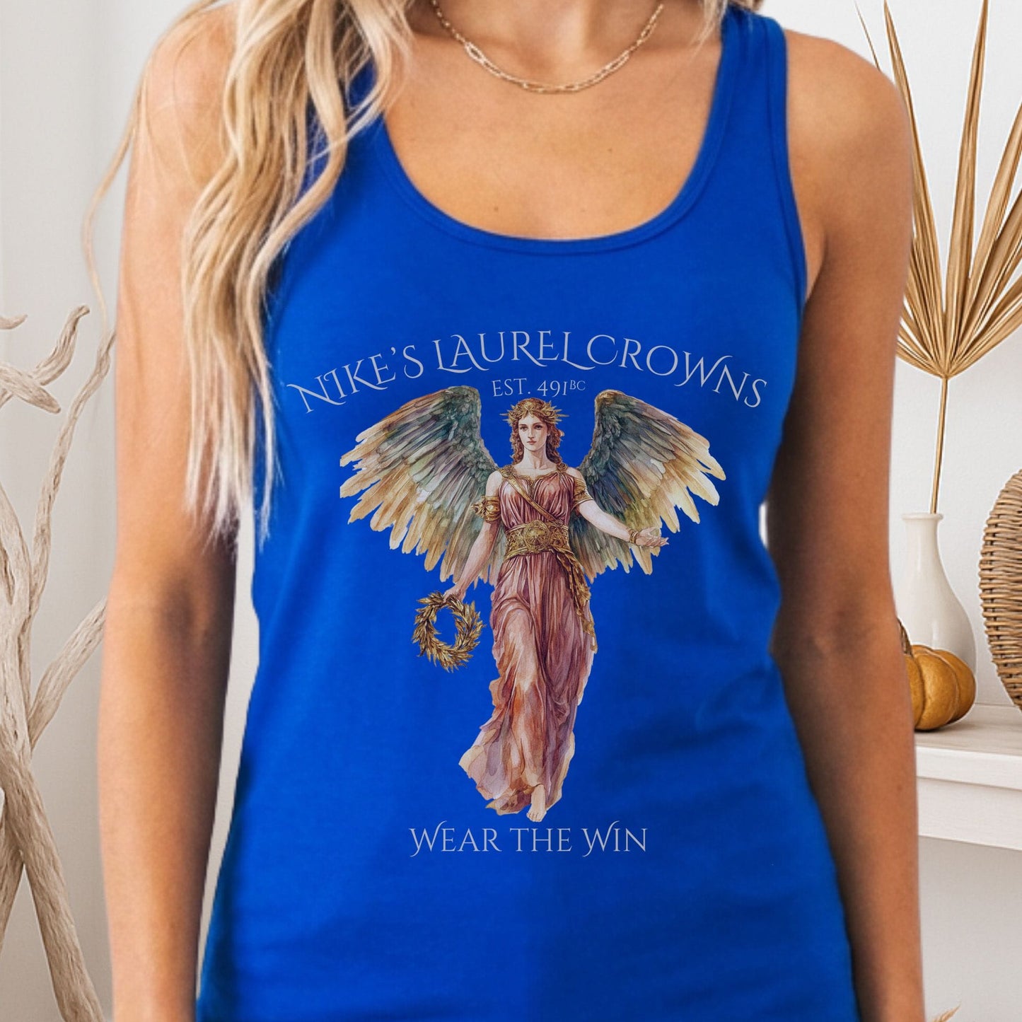 Tank Top Solid Royal / XS Nike's Laurel Crowns Women's Racerback Tank Top The Mystic Eden