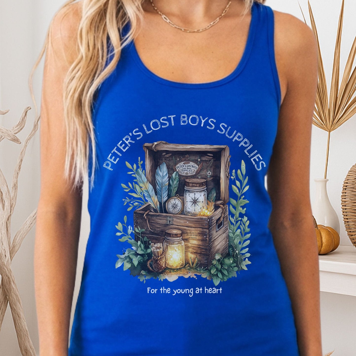 Tank Top Solid Royal / XS Peter's Lost Boys Supplies Shirt Peter Pan Women's Racerback Tank Top The Mystic Eden