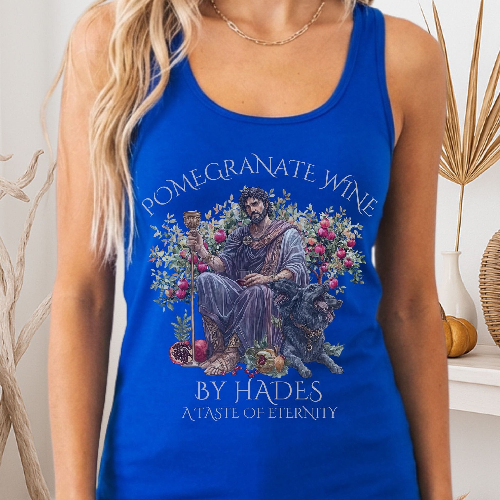 Tank Top Solid Royal / XS Pomegranate Wine A Taste of Eternity Mythology Women's Racerback Tank Top The Mystic Eden
