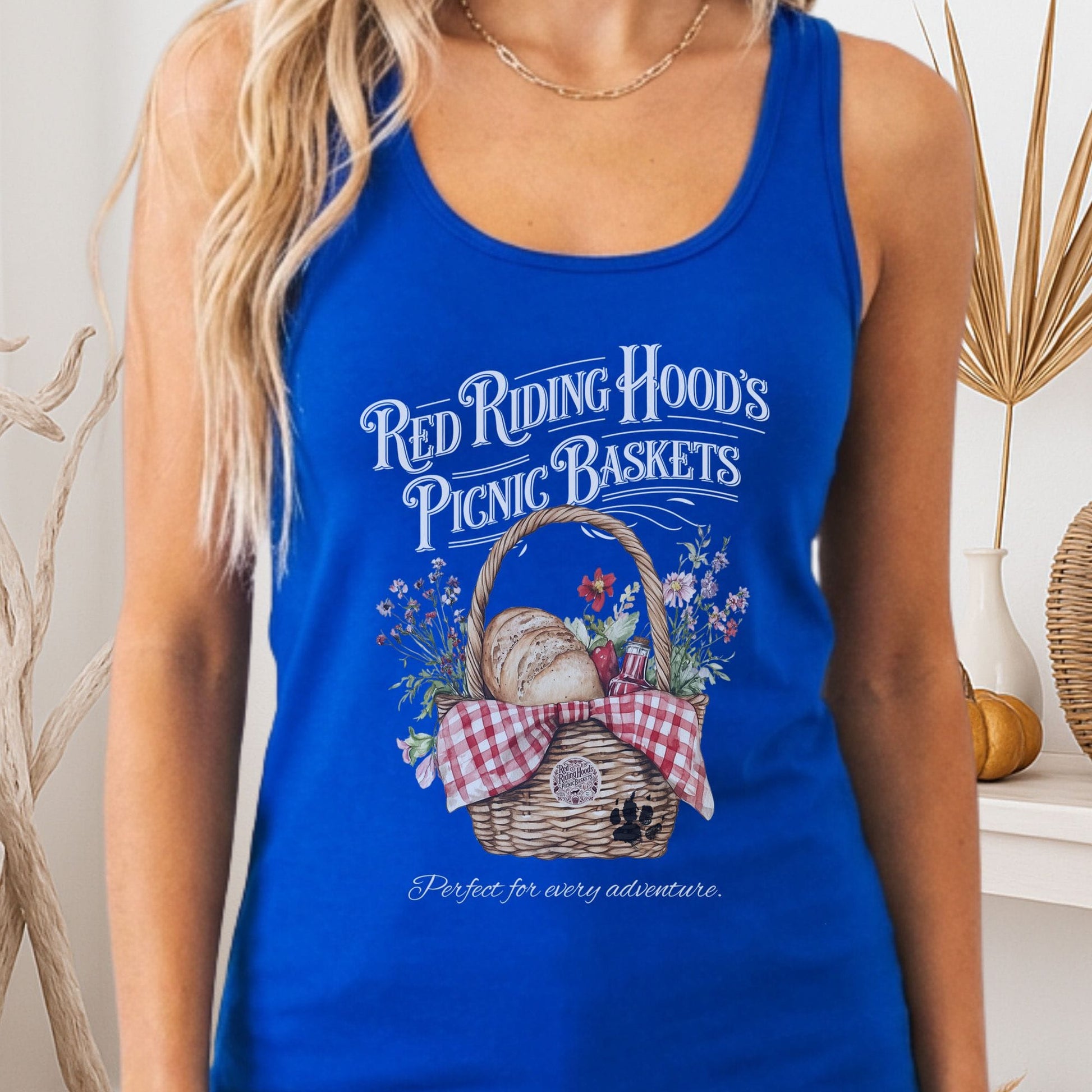 Tank Top Solid Royal / XS Red Riding Hood's Picnic Baskets Women's Racerback Tank Top The Mystic Eden