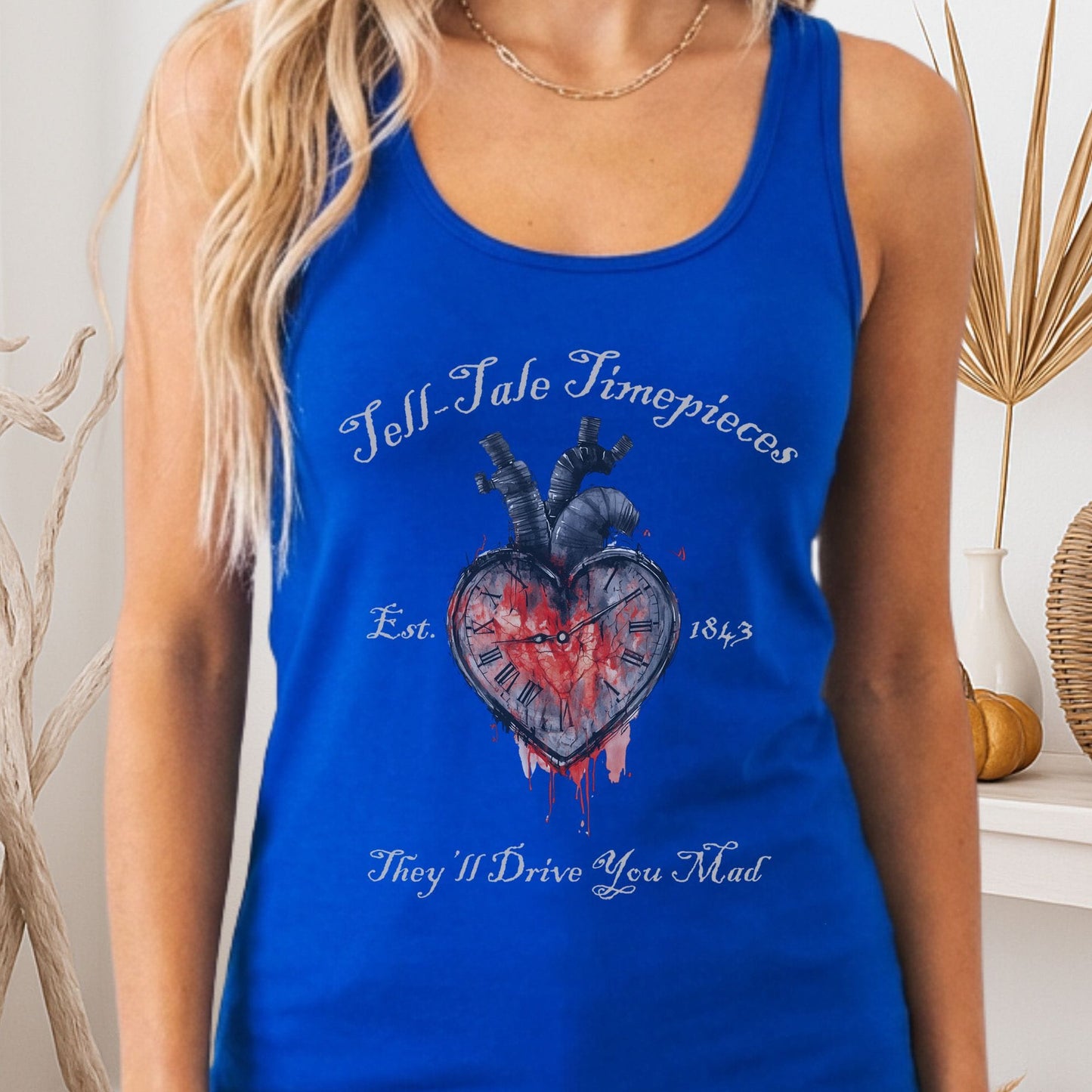 Tank Top Solid Royal / XS Tell-tale Timepieces Poe Women's Racerback Tank Top The Mystic Eden