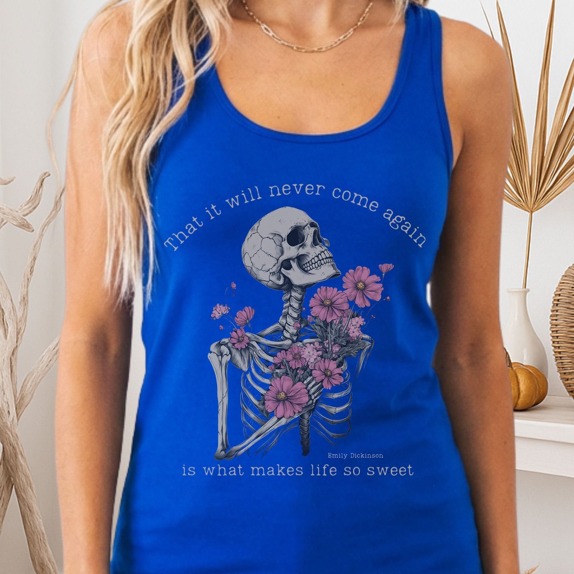 Tank Top Solid Royal / XS That It Will Never Come Again Emily Dickinson Women's Racerback Tank Top The Mystic Eden