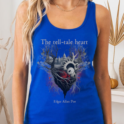 Tank Top Solid Royal / XS The Tell Tale Heart Poe Women's Racerback Tank Top The Mystic Eden