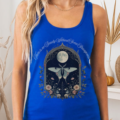 Tank Top Solid Royal / XS There is no Beauty Without Some Strangeness Poe Women's Racerback Tank Top The Mystic Eden