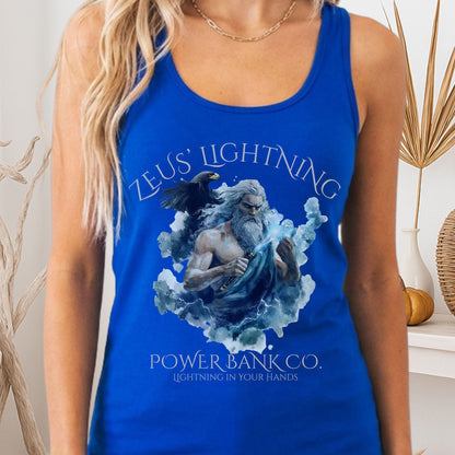 Tank Top Solid Royal / XS Zeus' Lightning Power Bank Co. Women's Racerback Tank Top The Mystic Eden