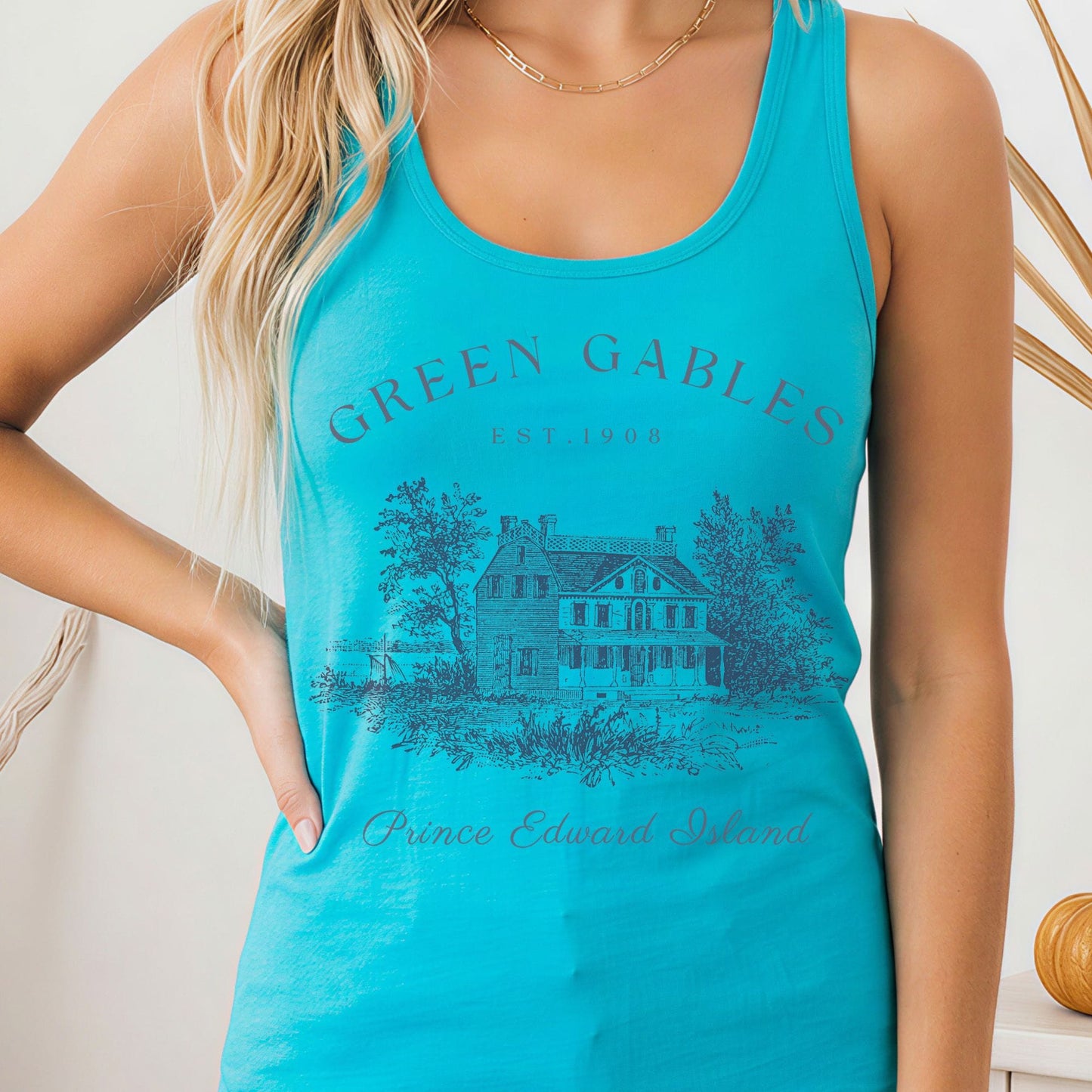 Tank Top Solid Tahiti Blue / XS Anne of Green Gables Women's Racerback Tank Top The Mystic Eden
