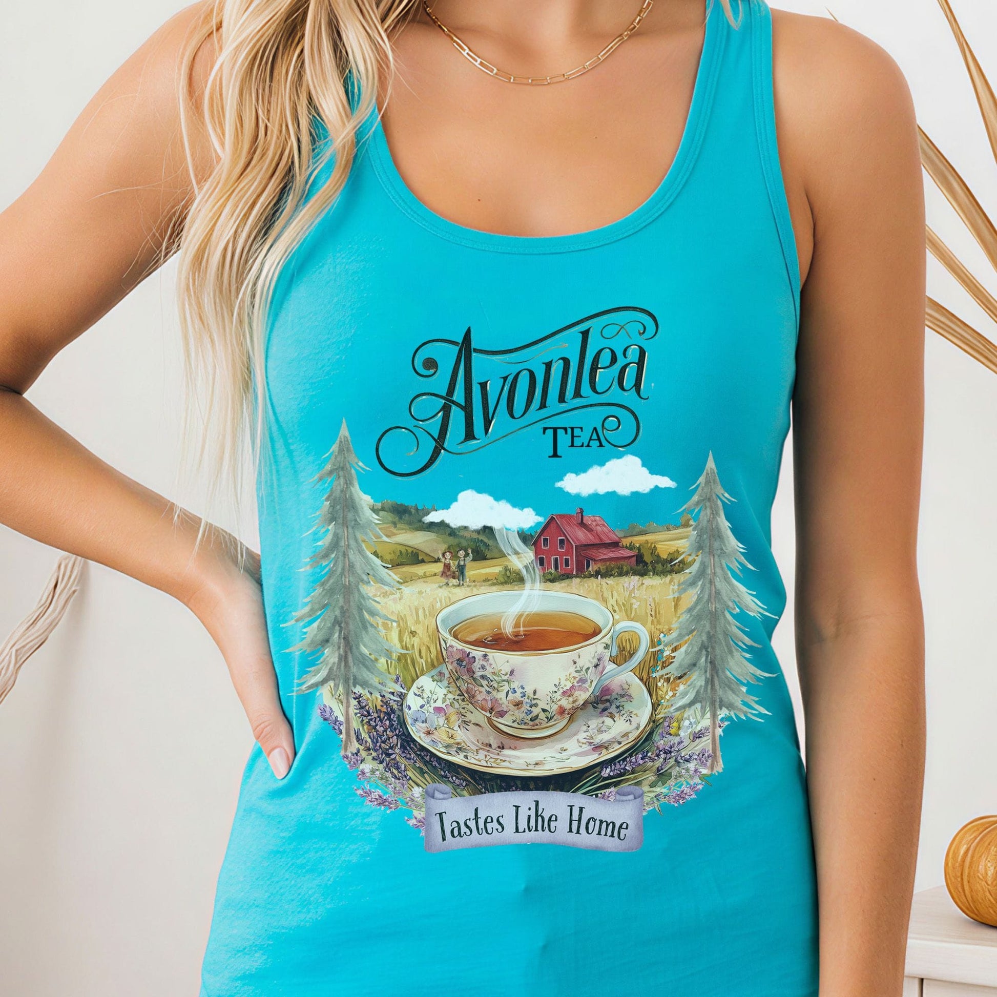 Tank Top Solid Tahiti Blue / XS Avonlea Tee Anne of Green Gables Women's Racerback Tank Top The Mystic Eden