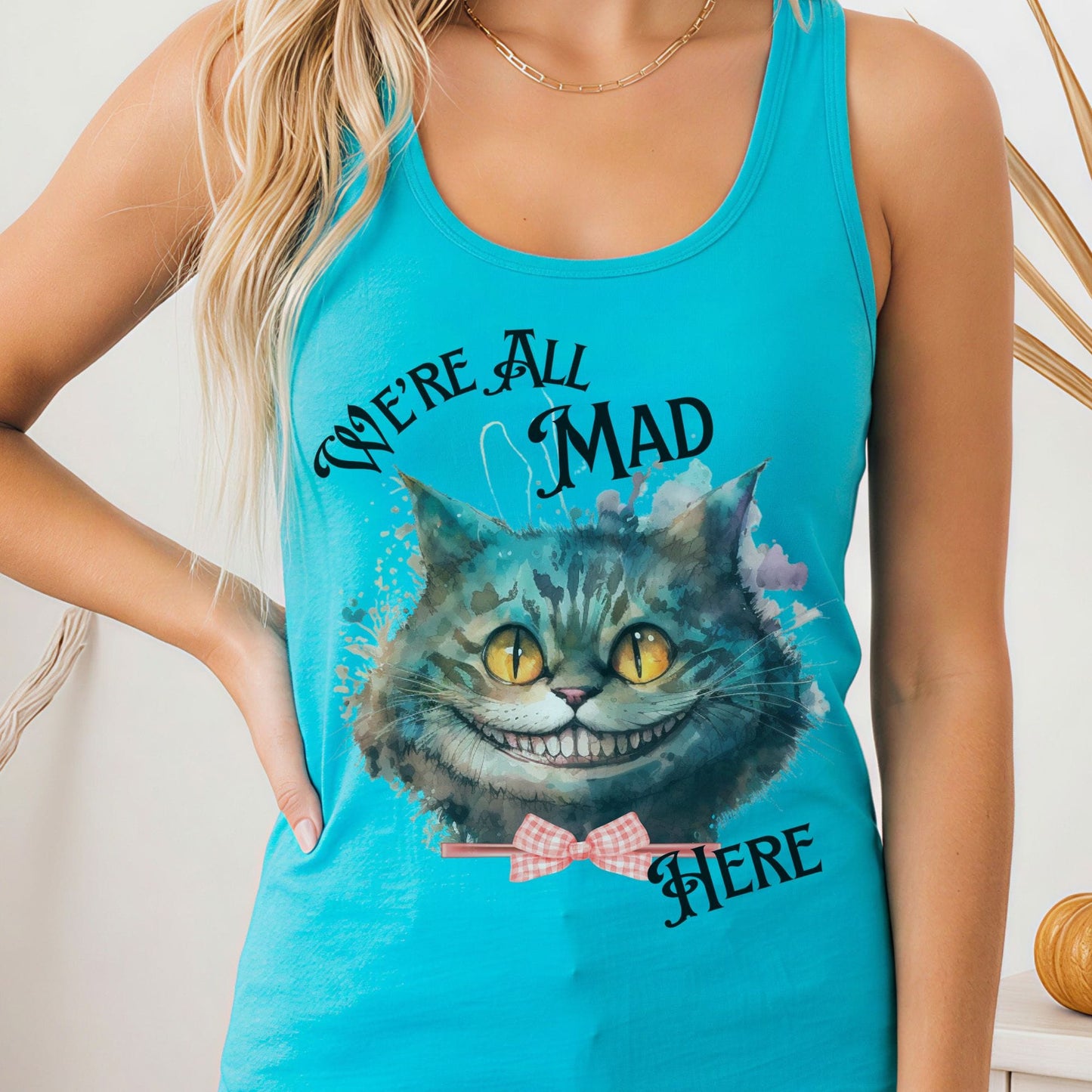 Tank Top Solid Tahiti Blue / XS Cheshire Cat Women's Racerback Tank Top The Mystic Eden