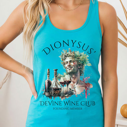 Tank Top Solid Tahiti Blue / XS Dionysus' Divine Wine Club God of Wine Women's Lightweight Tank Top The Mystic Eden