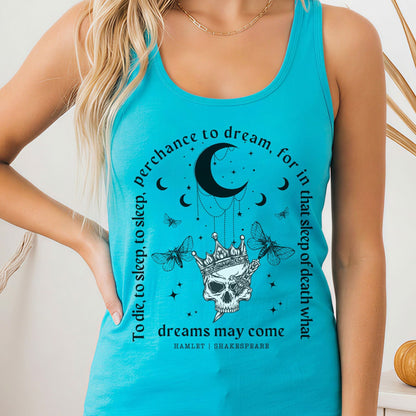 Tank Top Solid Tahiti Blue / XS Hamlet Shakespeare Women's Racerback Tank Top The Mystic Eden