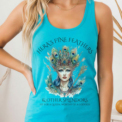 Tank Top Solid Tahiti Blue / XS Hera's Fine Feathers & Other Splendors Women's Racerback Tank Top The Mystic Eden