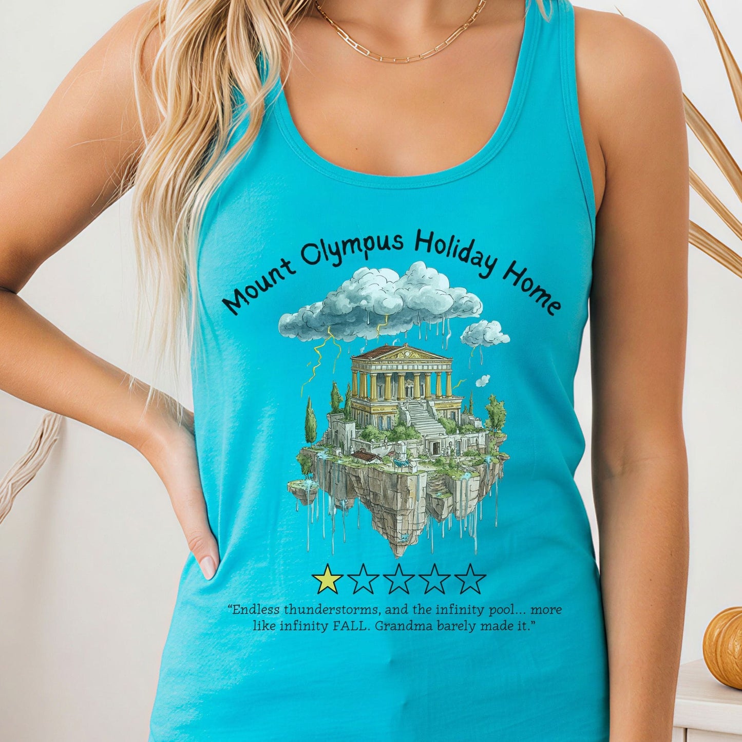 Tank Top Solid Tahiti Blue / XS Mount Olympus Holiday Home Women's Racerback Tank Top The Mystic Eden