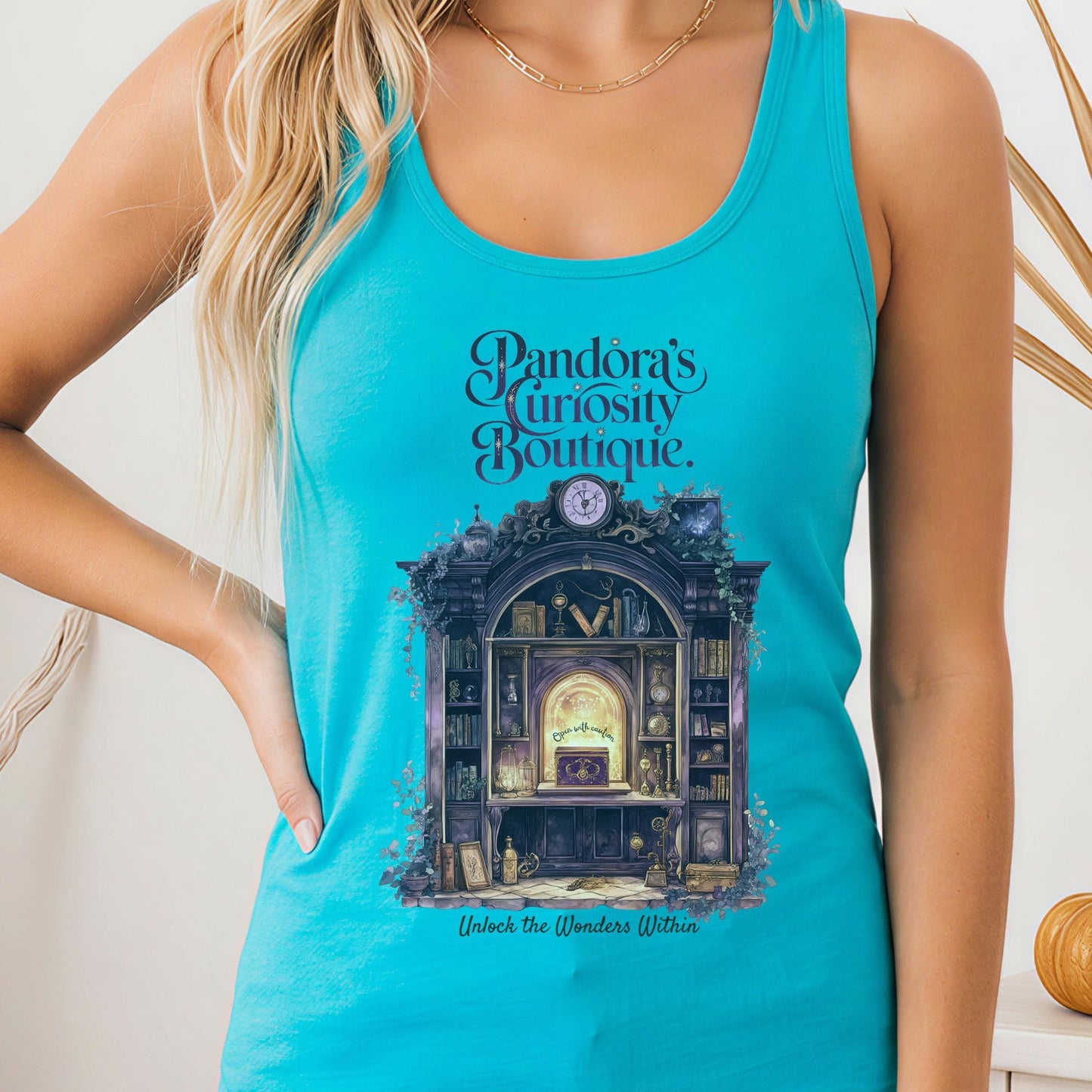 Tank Top Solid Tahiti Blue / XS Pandora's Curiosity Boutique Women's Racerback Tank Top The Mystic Eden