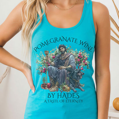 Tank Top Solid Tahiti Blue / XS Pomegranate Wine A Taste of Eternity Mythology Women's Racerback Tank Top The Mystic Eden