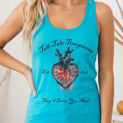 Tank Top Solid Tahiti Blue / XS Tell-tale Timepieces Poe Women's Racerback Tank Top The Mystic Eden