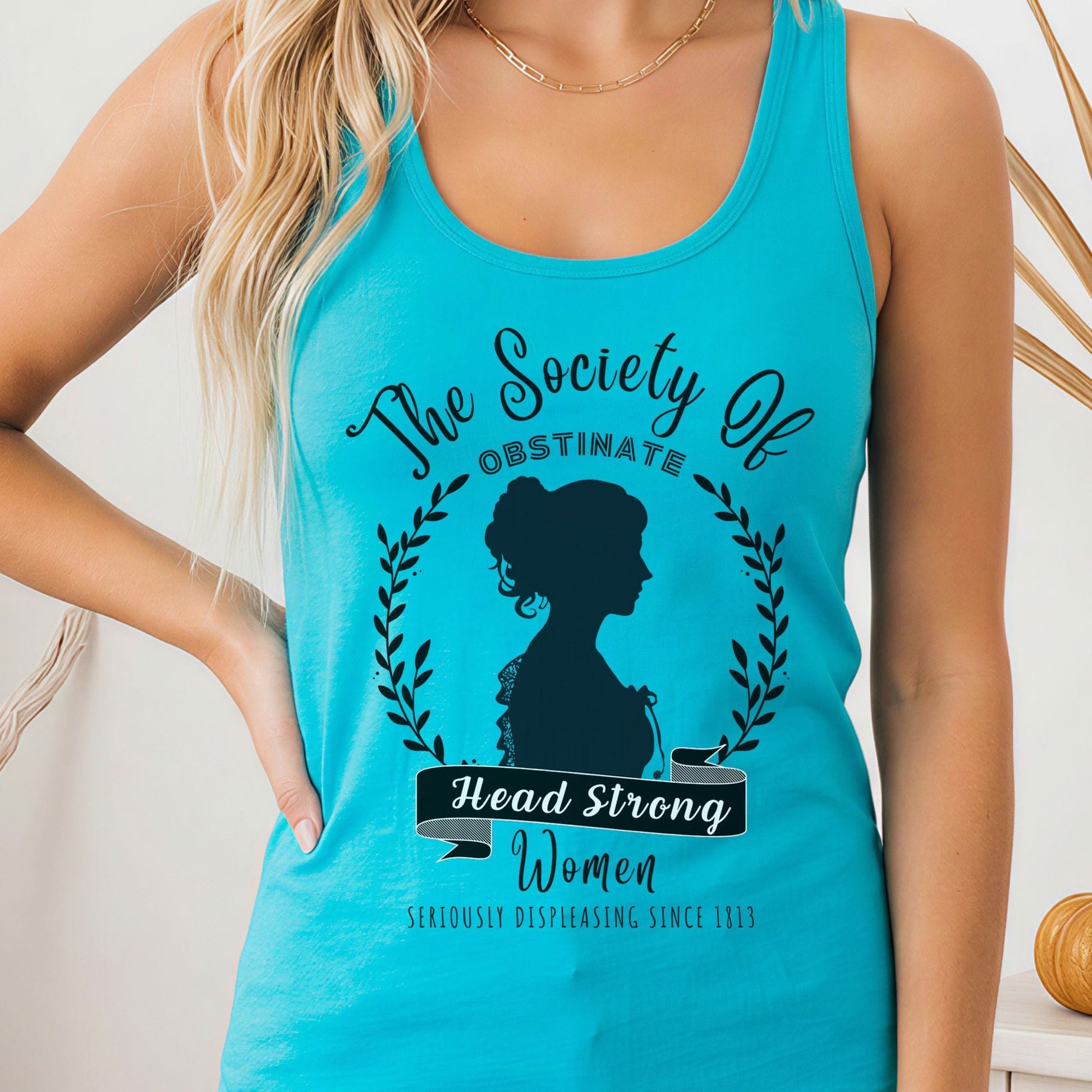 Tank Top Solid Tahiti Blue / XS The Society of Obstinate Head Strong Women Women's Racerback Tank Top The Mystic Eden