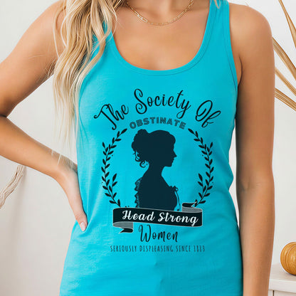 Tank Top Solid Tahiti Blue / XS The Society of Obstinate Head Strong Women Women's Racerback Tank Top The Mystic Eden
