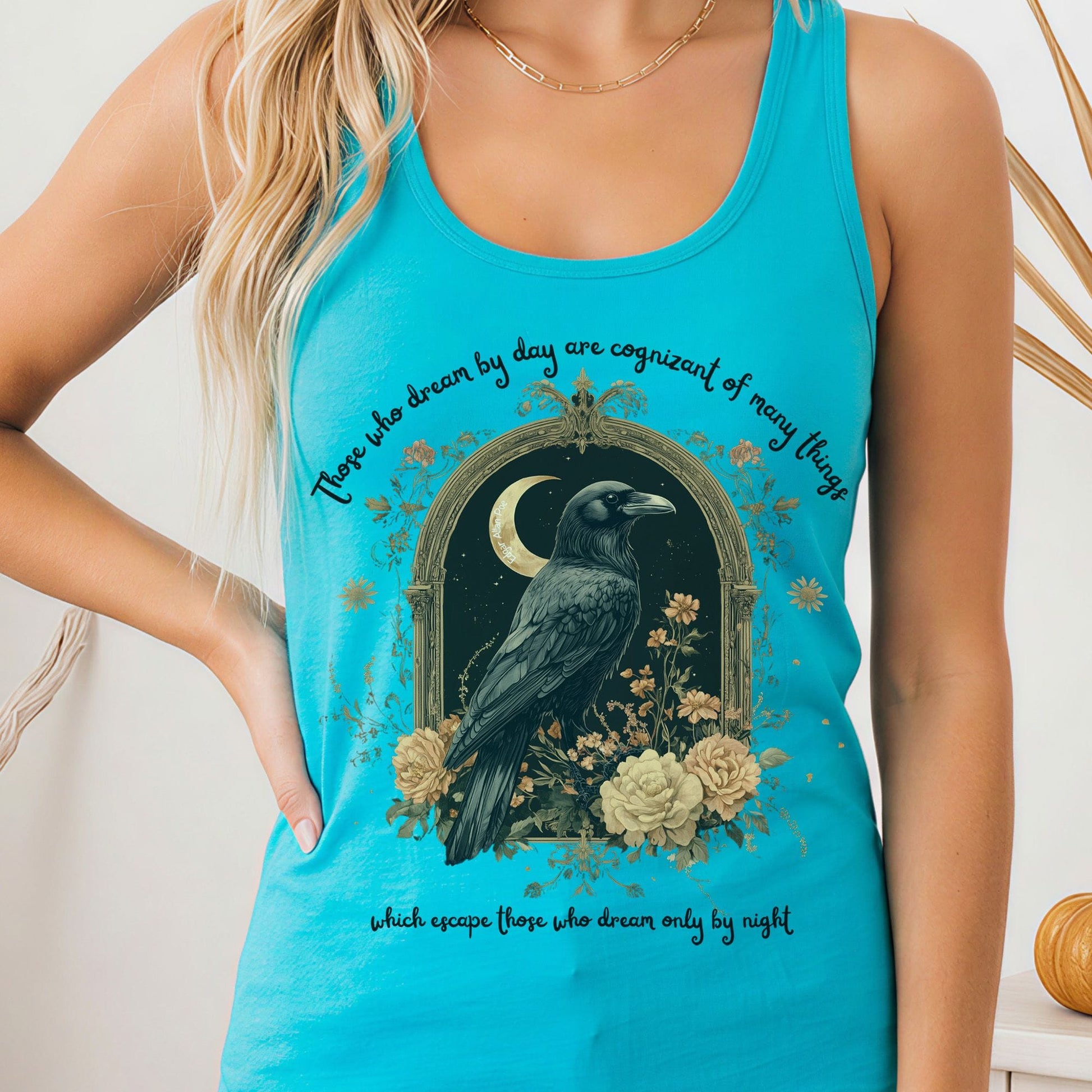 Tank Top Solid Tahiti Blue / XS Those Who Dream By Day Poe Women's Racerback Tank Top The Mystic Eden