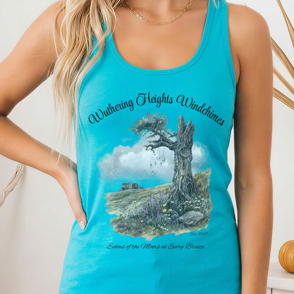 Tank Top Solid Tahiti Blue / XS Wuthering Heights Windchimes Women's Racerback Tank Top The Mystic Eden