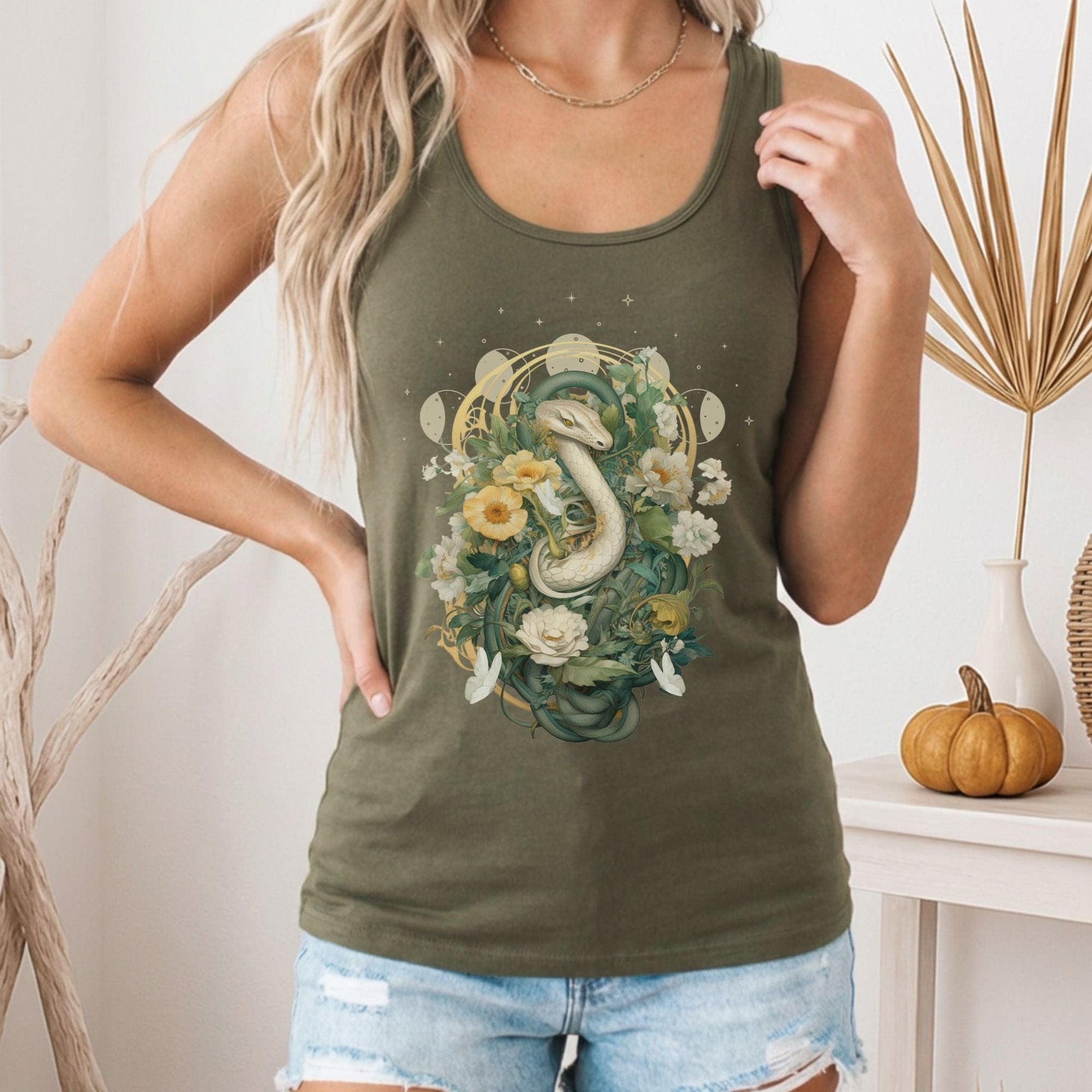 Tank Top Whimsical Snake Women's Racerback Tank Top The Mystic Eden