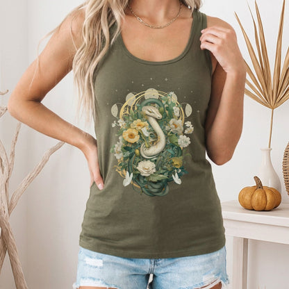 Tank Top Whimsical Snake Women's Racerback Tank Top The Mystic Eden