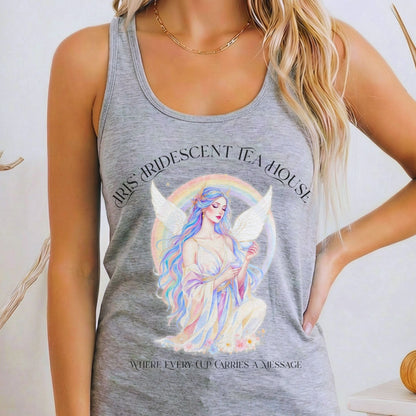Tank Tops Heather Grey / XS Iris' Iridescent Tea House Angel Women's Lightweight Tank Top The Mystic Eden