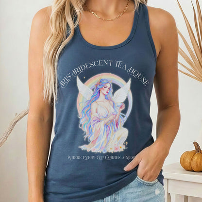 Tank Tops Solid Indigo / XS Iris' Iridescent Tea House Angel Women's Lightweight Tank Top The Mystic Eden