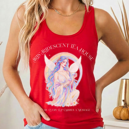 Tank Tops Solid Red / XS Iris' Iridescent Tea House Angel Women's Lightweight Tank Top The Mystic Eden
