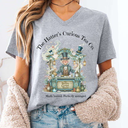 V-neck Athletic Heather / S The Hatters Curious Tea Co  V-neck The Mystic Eden