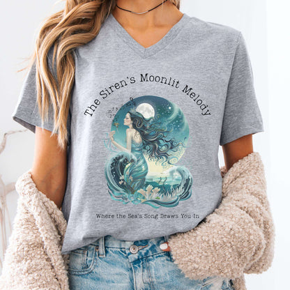 V-neck Athletic Heather / S The Siren’s Moonlit Melody Mythology V-neck The Mystic Eden