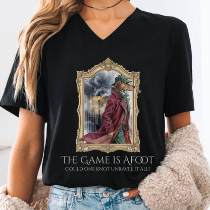 V-neck Black / S The Game Is Afoot Sherlock Holmes V-neck The Mystic Eden