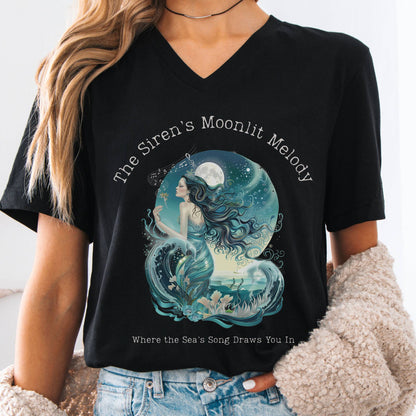 V-neck Black / S The Siren’s Moonlit Melody Mythology V-neck The Mystic Eden