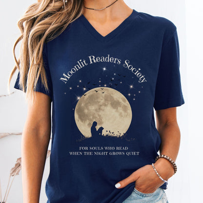 V-neck Navy / S Moonlit Readers Society V-neck The Mystic Eden